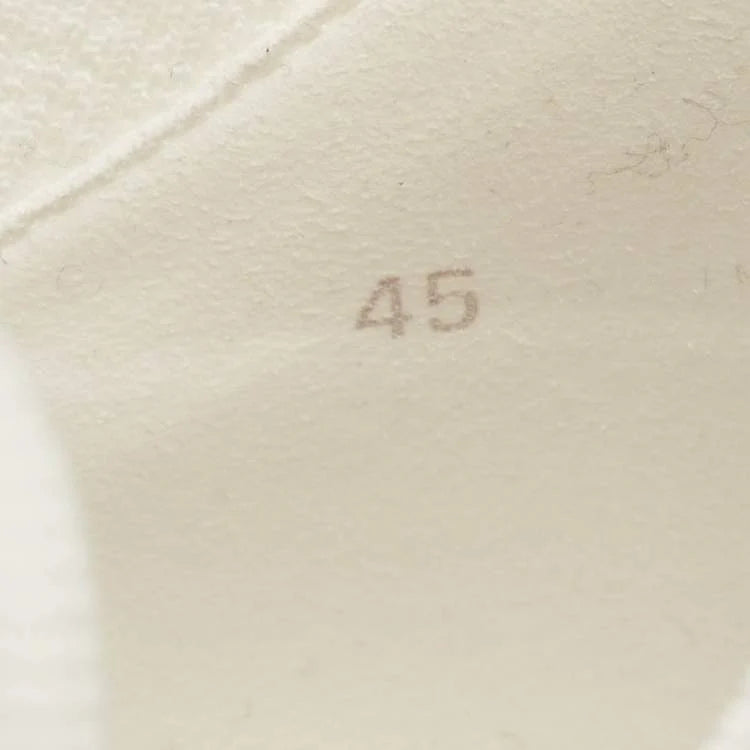 Hermes Lift Size 45 White Fabric and Suede Slip On Sneakers