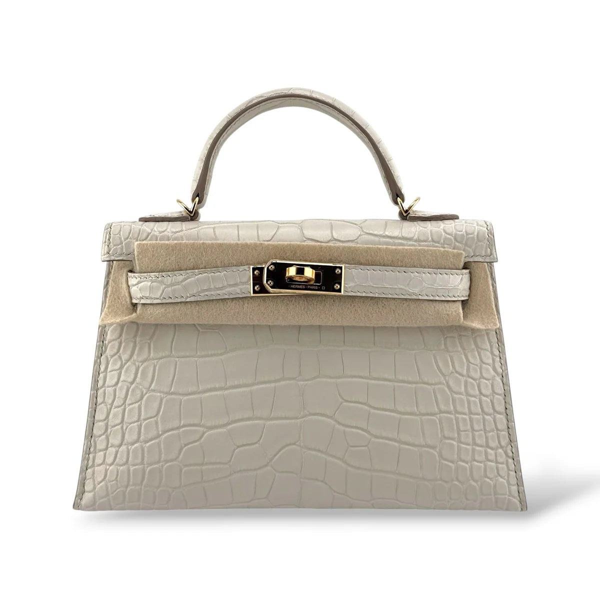 Hermes Kelly Mini Beton Matte Alligator GHW