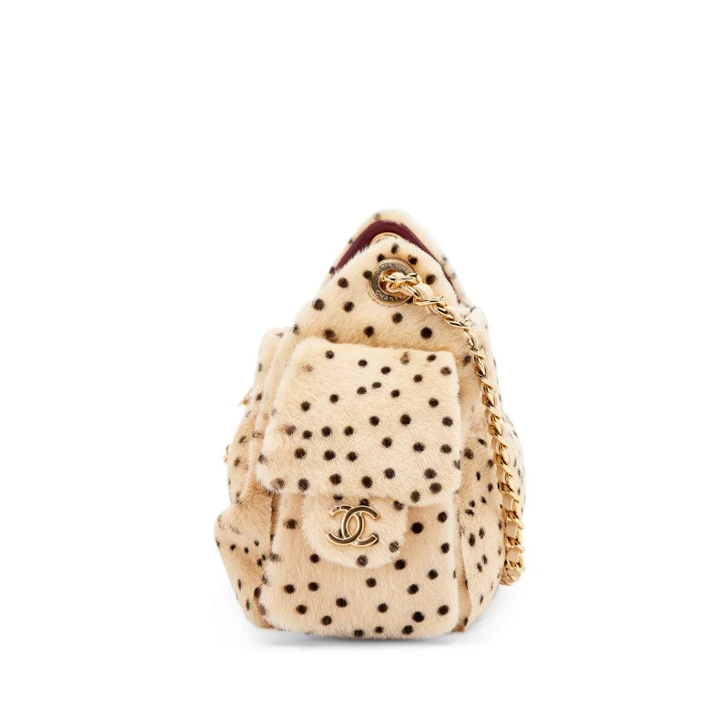 Chanel 25 mini furry cheetah bag