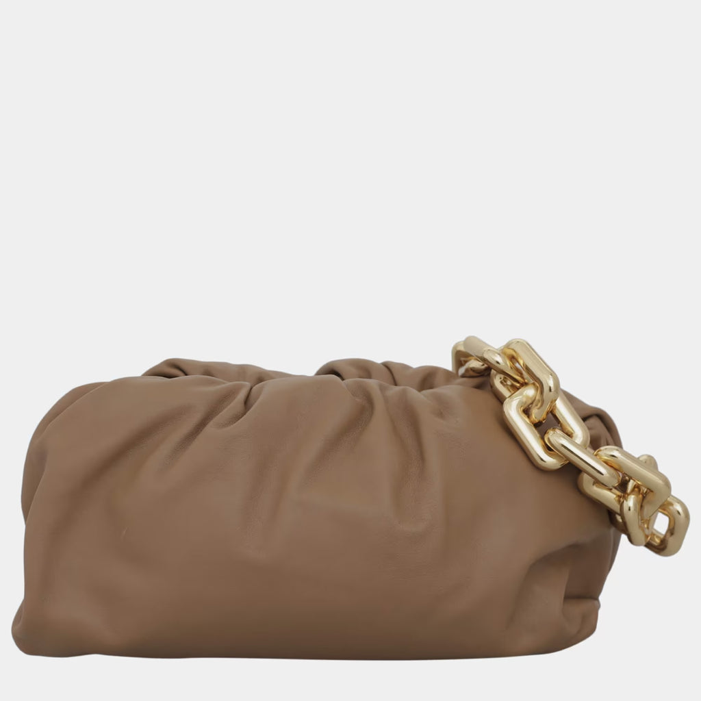 Bottega Veneta The Pouch One Size Brown Leather Shoulder Bag