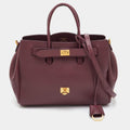 Balenciaga Bel Air Small Burgundy Leather Tote