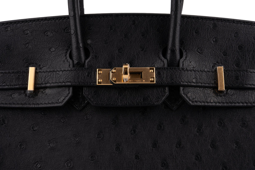 Hermès Birkin 25 Ostrich Noir GHW