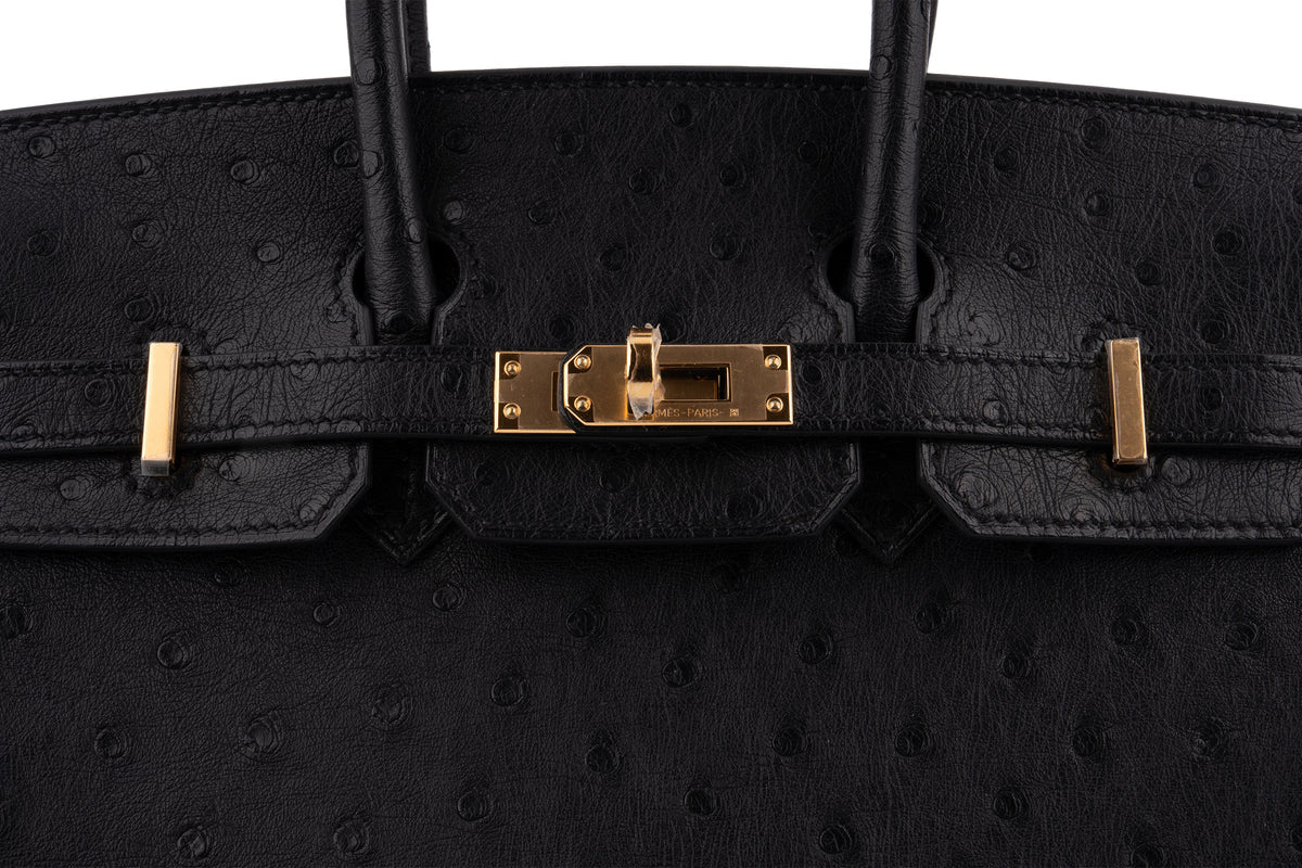 Hermès Birkin 25 Ostrich Noir GHW