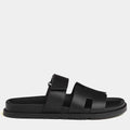 Hermes Chypre Sandal Size 42 Noir Calfskin
