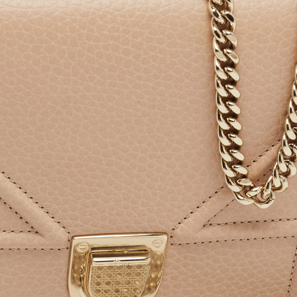 Dior Diorama Beige Cannage Leather Wallet on Chain