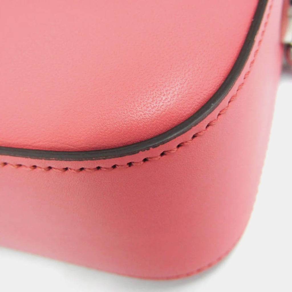 Gucci Double G Leather Shoulder Bag Pink