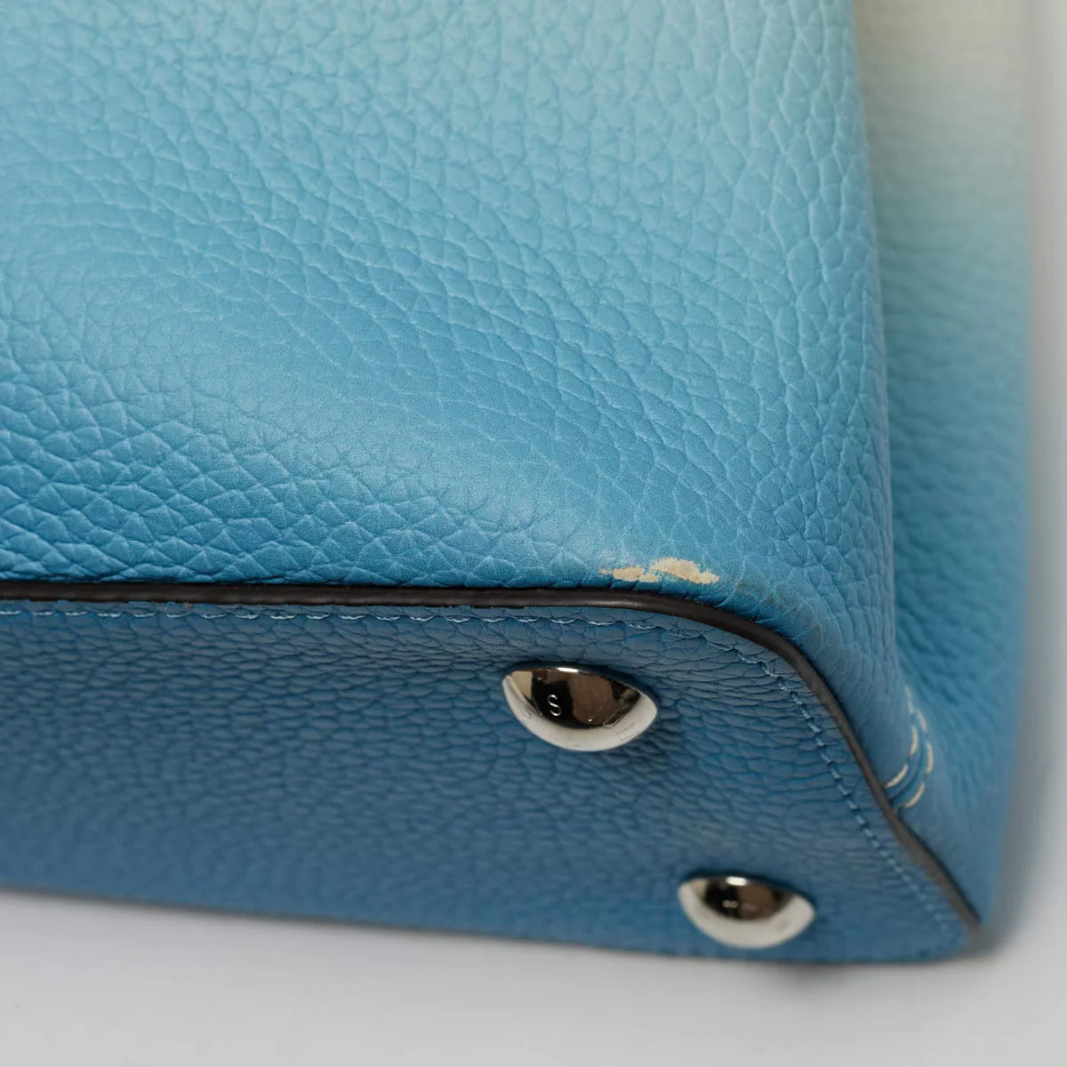 Louis Vuitton Capucines Blue Leather Top Handle Bags