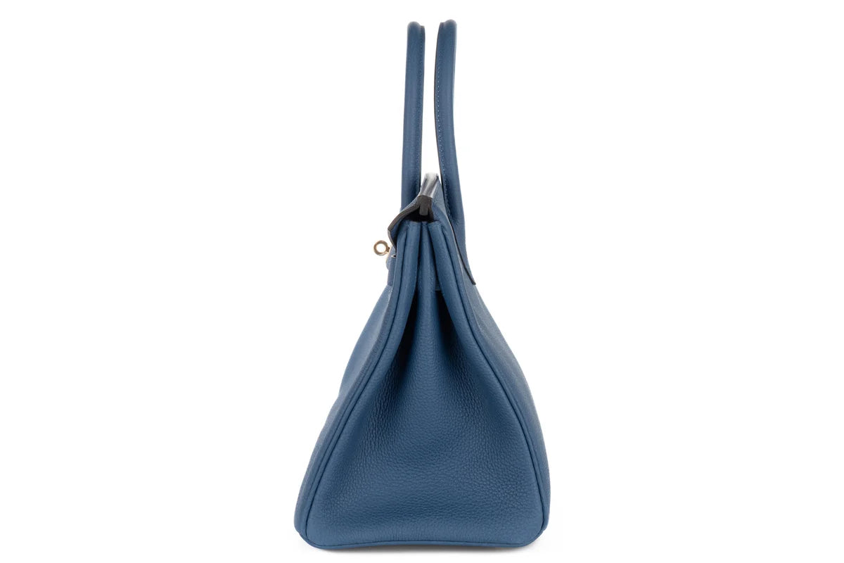 Hermès Birkin 30 Togo Bleu Tie PBHW