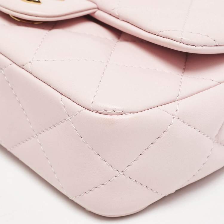 Chanel Pink Quilted Leather Resin Top Handle Flap Bag