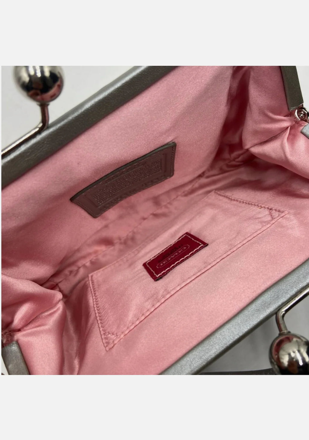 Coach Pink Canvas Leather Clutch Handbag