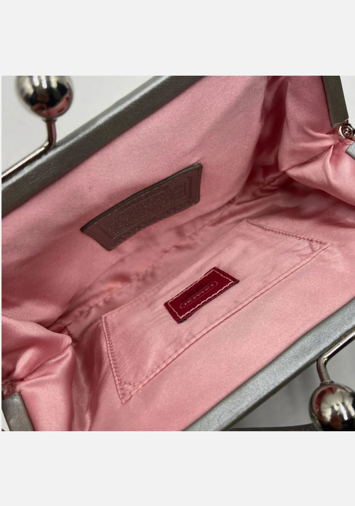 Coach Pink Canvas Leather Clutch Handbag