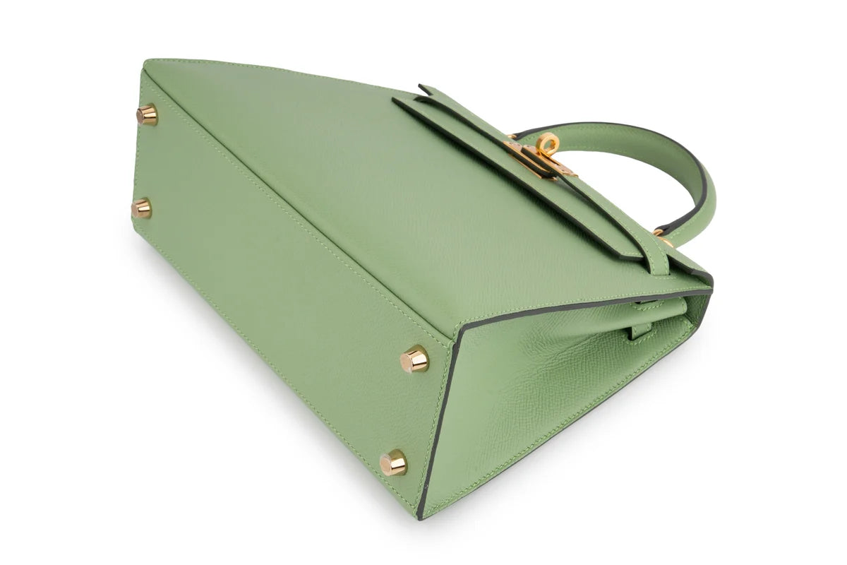 Hermès Kelly 25 Epsom Vert Criquet GHW