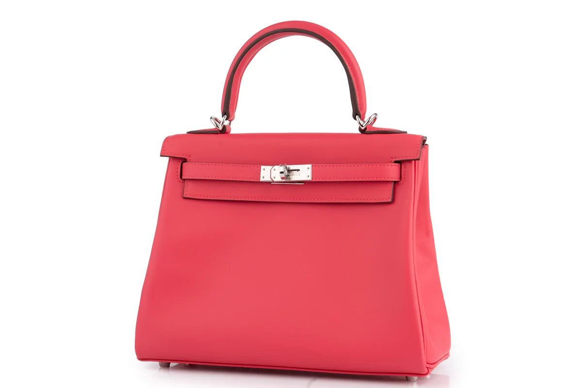 Hermès Kelly 25 Retourne Swift Rose Extreme PHW
