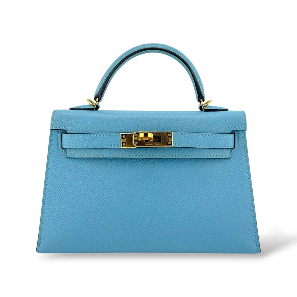 Hermes Mini Kelly Bleu Celeste Epsom PHW