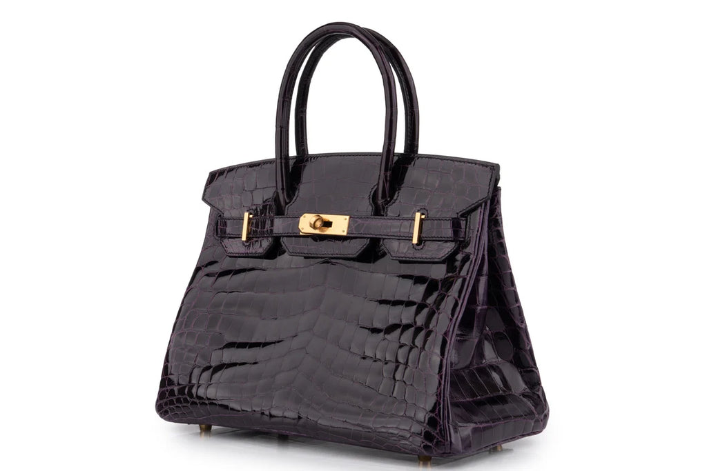 Hermès Birkin 30 Croc Niloticus Lisse Aubergine GHW