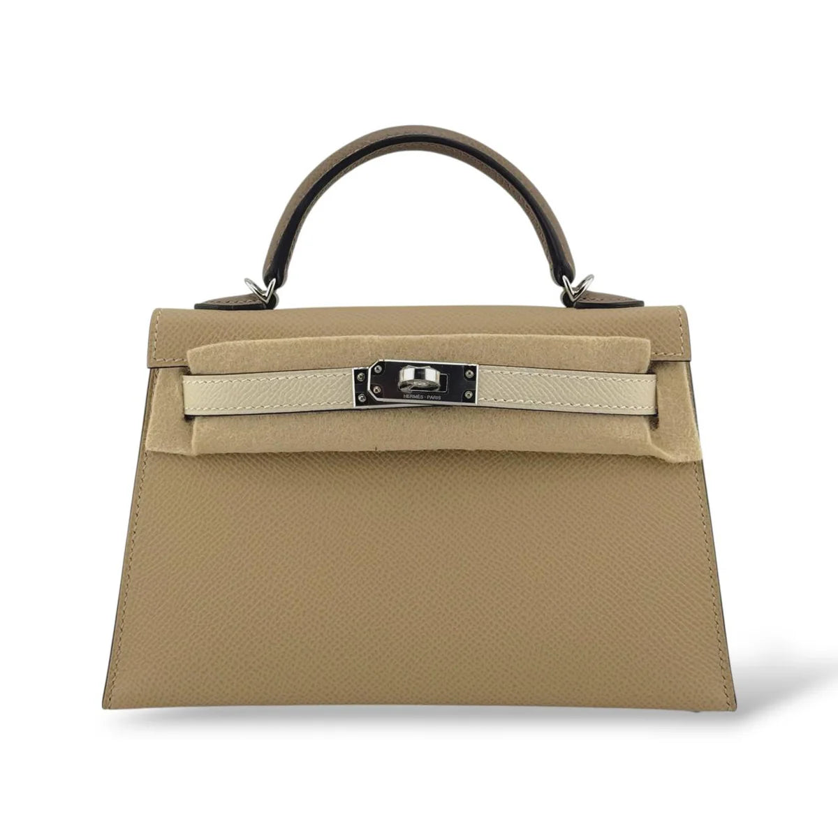 Hermes Kelly Mini Tricolor Tench/Craie/Etoupe Epsom PHW