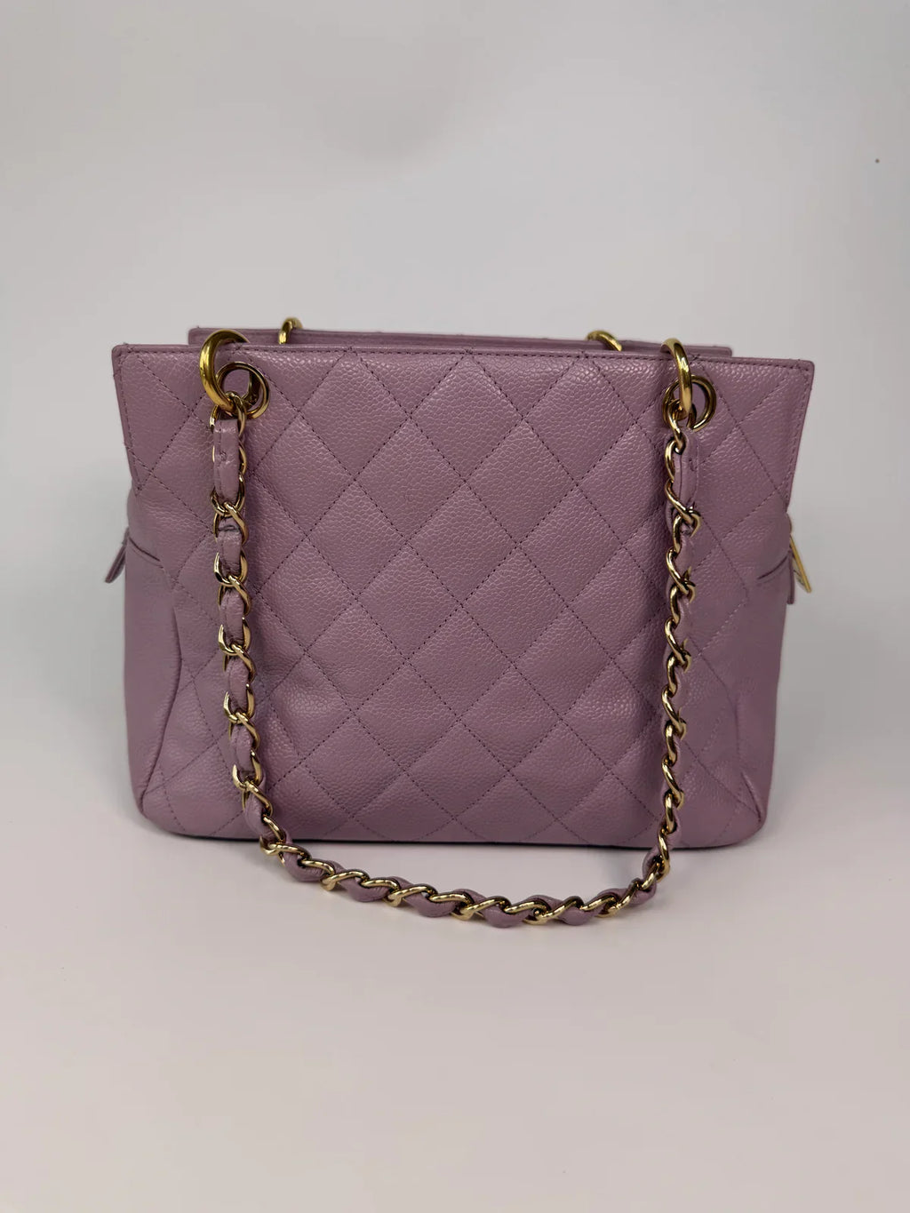 CHANEL PETITE TIMELESS TOTE IN LILAC CAVIAR LEATHER WITH GOLD HARDWARE