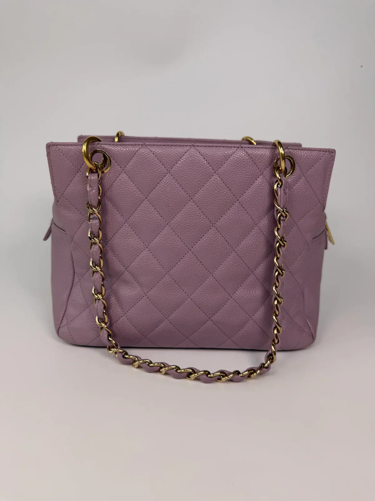 CHANEL PETITE TIMELESS TOTE IN LILAC CAVIAR LEATHER WITH GOLD HARDWARE