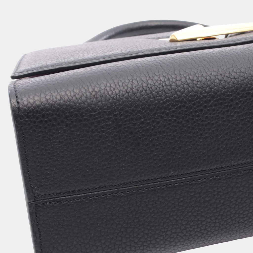 Louis Vuitton Twist One Handle MM Black Taurillon Leather Top Handle Bag