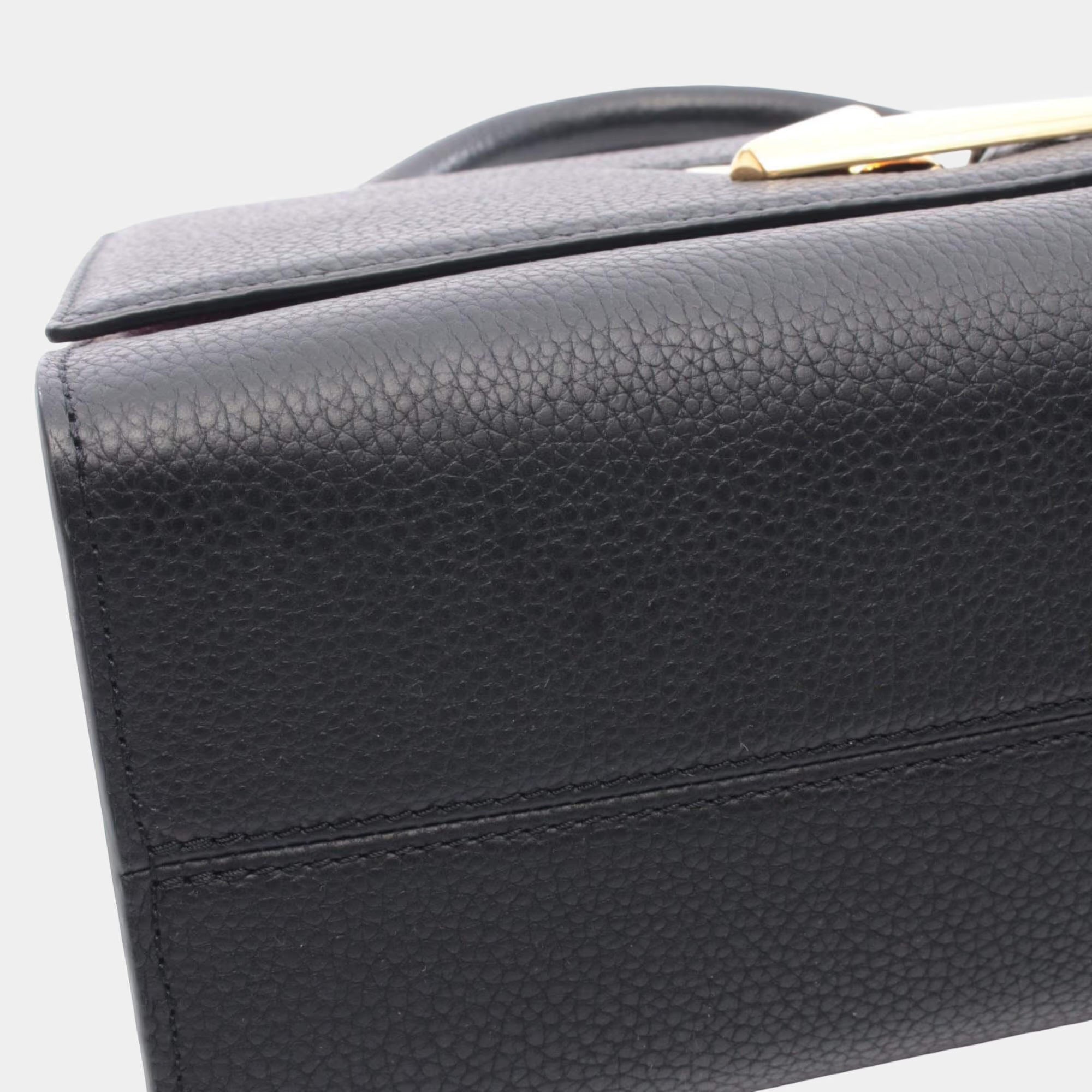 Louis Vuitton Twist One Handle MM Black Taurillon Leather Top Handle Bag