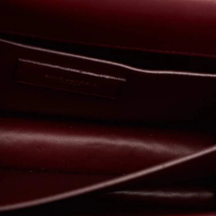 Saint Laurent Sunset Medium Burgundy Python Shoulder Bag