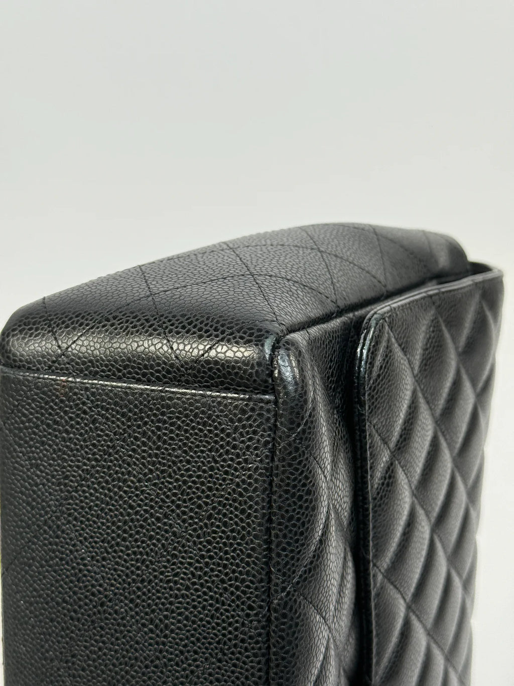CHANEL MAXI CLASSIC DOUBLE FLAP IN BLACK CAVIAR LEATHER WITH GOLD HARDWARE