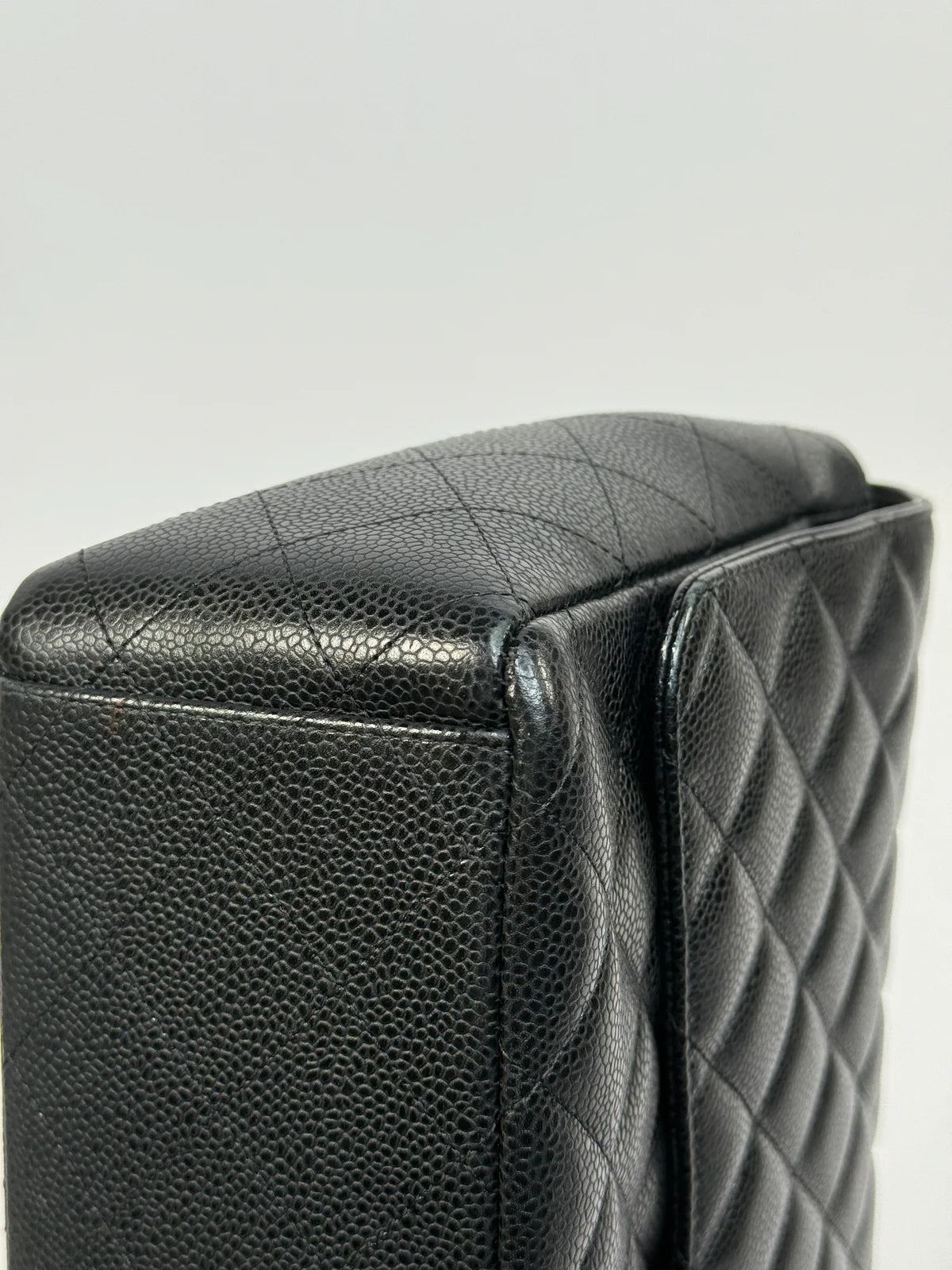 CHANEL MAXI CLASSIC DOUBLE FLAP IN BLACK CAVIAR LEATHER WITH GOLD HARDWARE