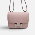 HERMÈS CONSTANCE 18 IN ROSE CHÈVRE LEATHER WITH PALLADIUM HARDWARE