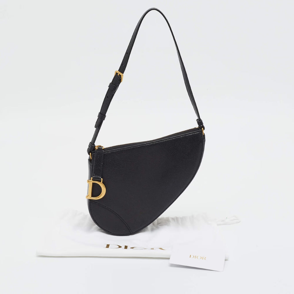 Dior Saddle Rodeo Black Leather Pouch Bag