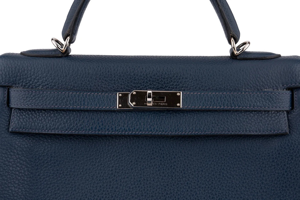 Hermès Kelly 32 Retourne Togo Bleu Sapphire PHW
