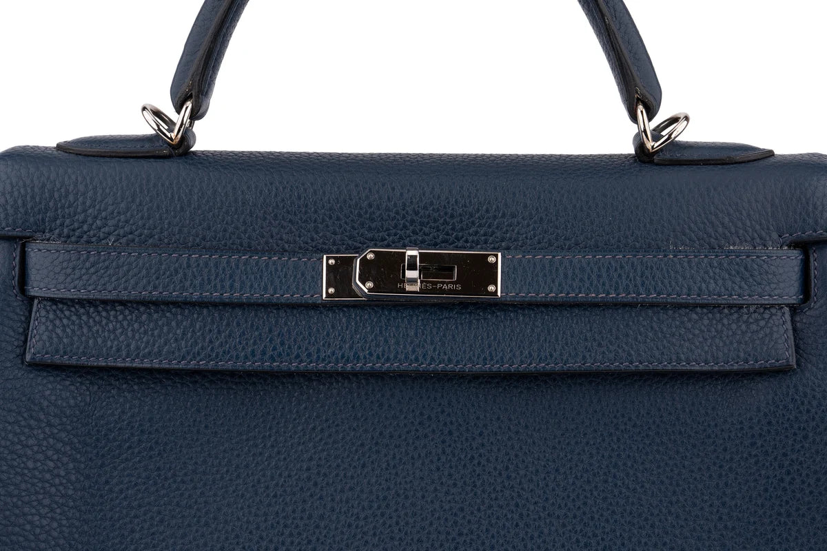 Hermès Kelly 32 Retourne Togo Bleu Sapphire PHW