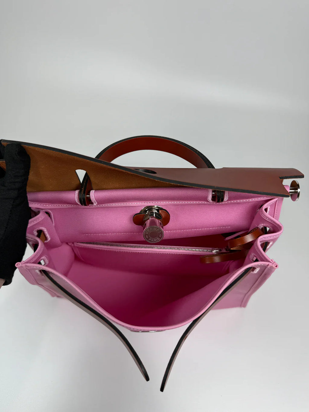 HERMÈS HERBAG 31 ZIP IN BUBBLEGUM & CUIVRE BAG