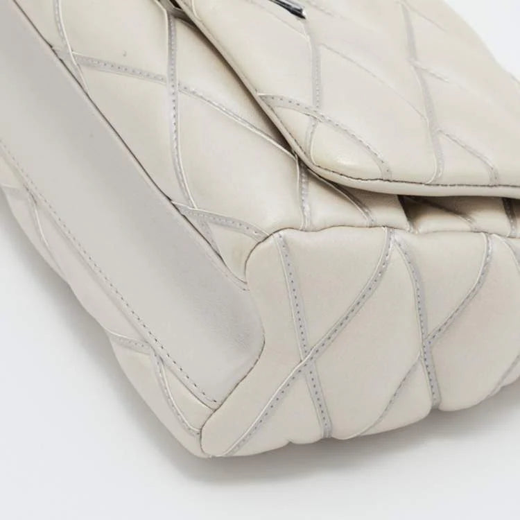 Louis Vuitton Silver Quilted Lambskin Leather GO-14 Malletage PM Bag