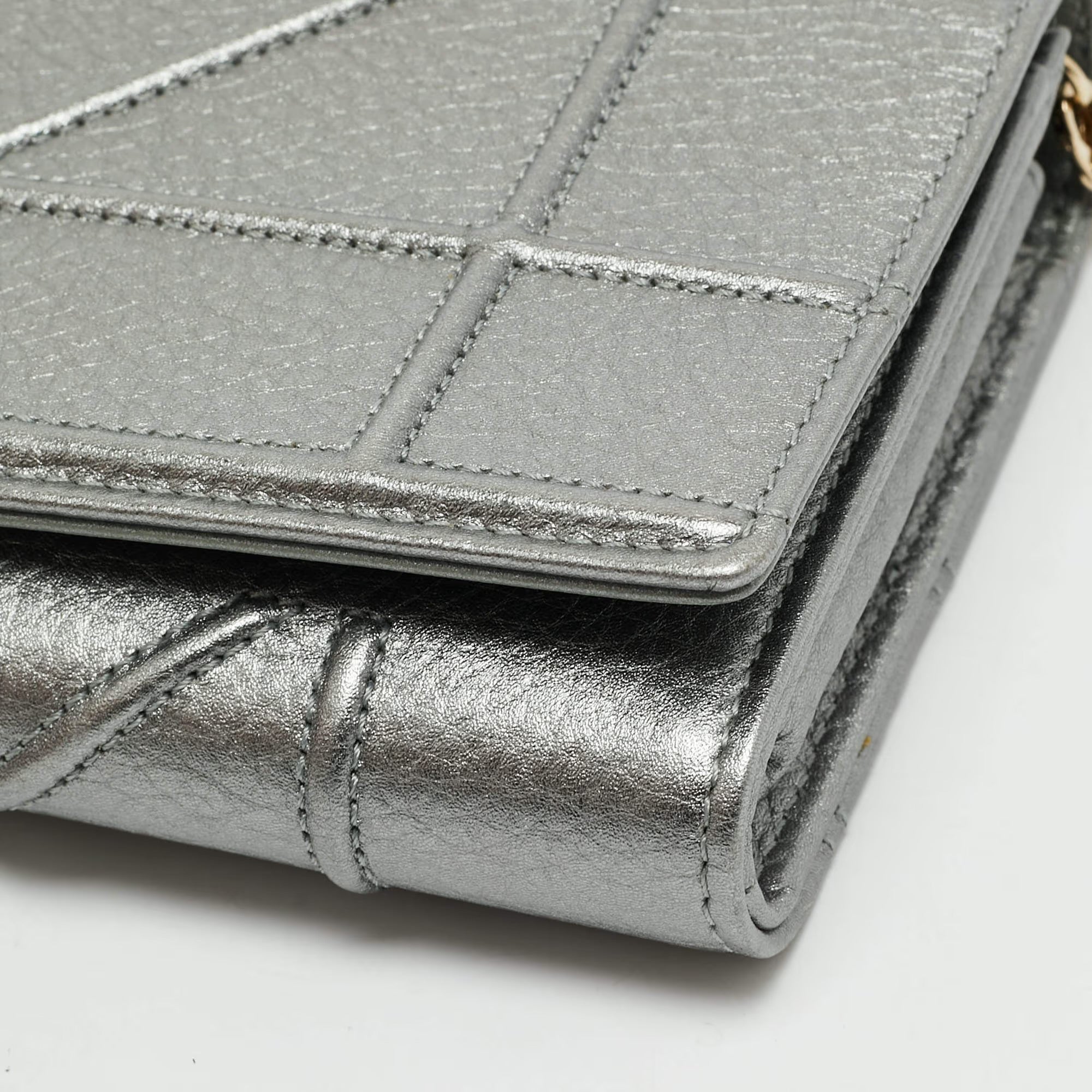 Dior Diorama Metallic Leather Wallet On Chain