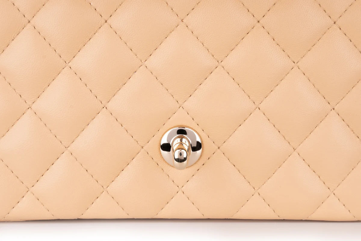 Chanel Mini Rectangle Flap Lambskin Beige LGHW