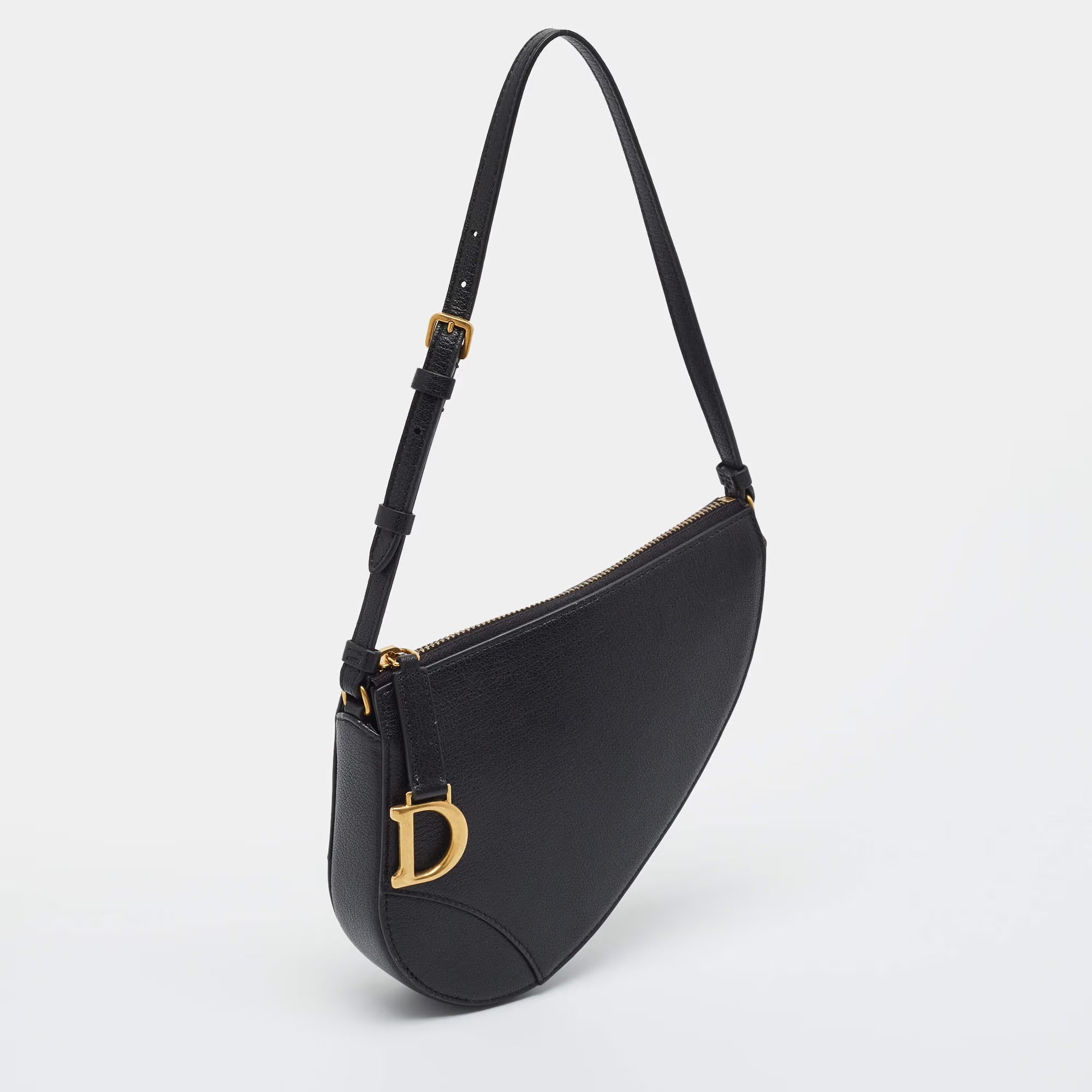 Dior Saddle Rodeo Black Leather Pouch Bag