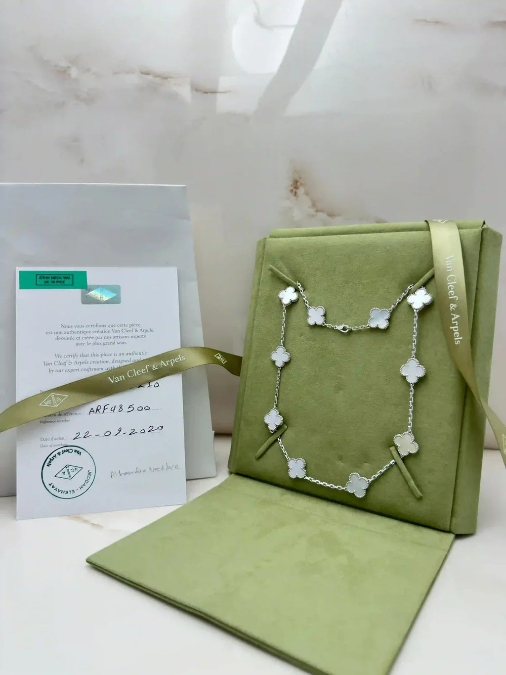 Van Cleef And Arpels Vintage Alhambra 10 Motifs Necklace White Mother Of Pearl