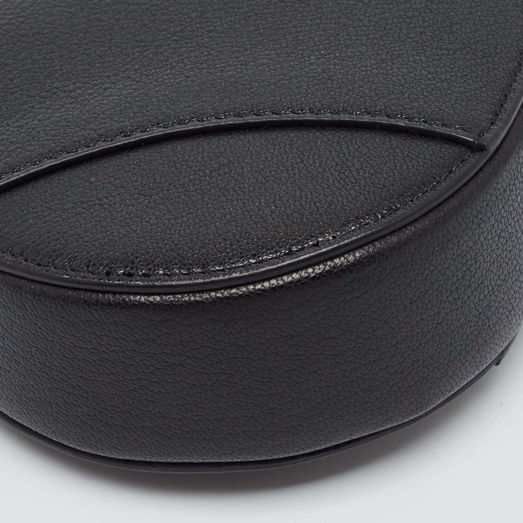 Dior Saddle Rodeo Black Leather Pouch Bag