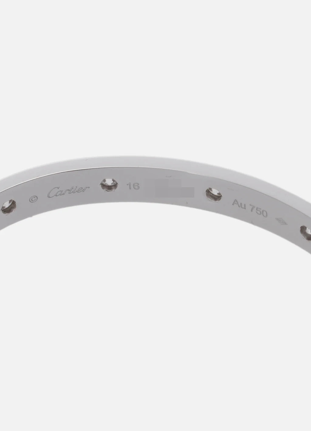 CARTIER Love Bracelet Full Pave Diamond In 18K White Gold Size 16