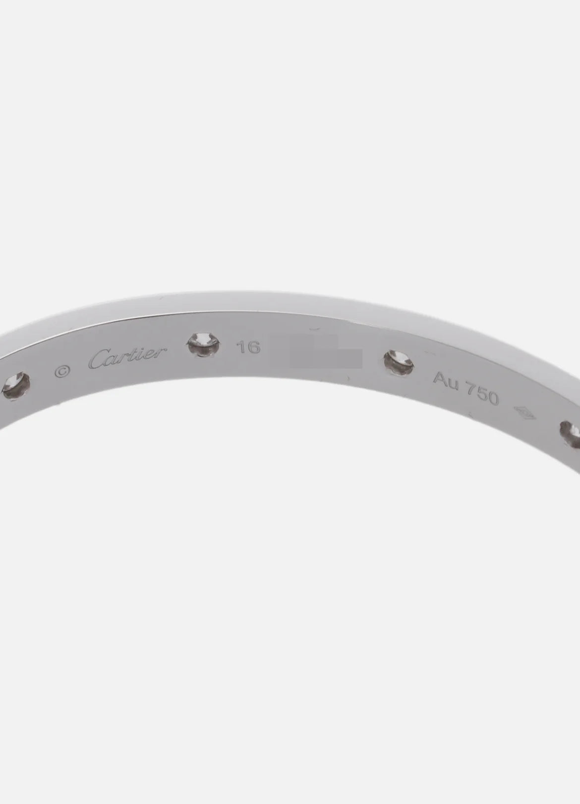 CARTIER Love Bracelet Full Pave Diamond In 18K White Gold Size 16