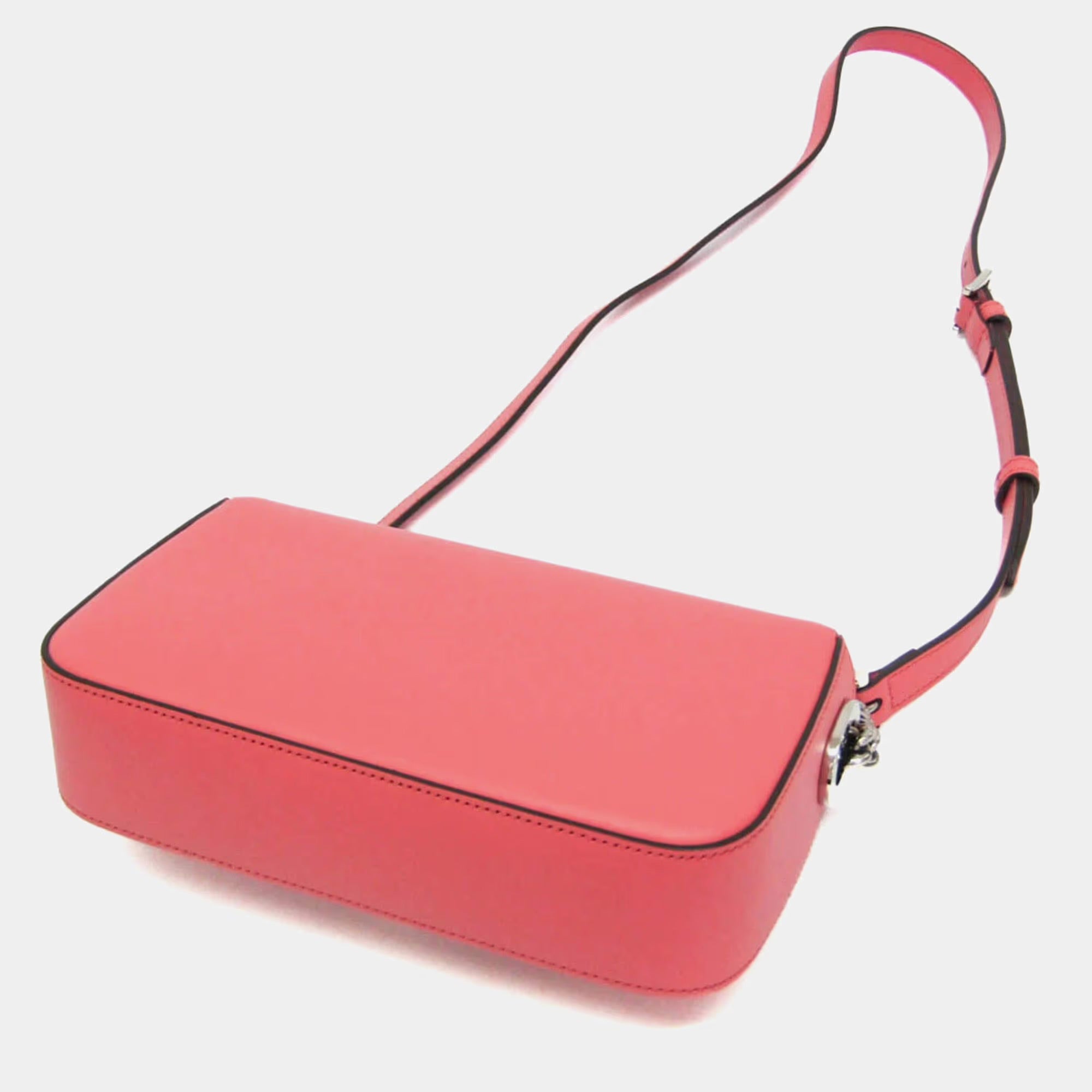 Gucci Double G Leather Shoulder Bag Pink