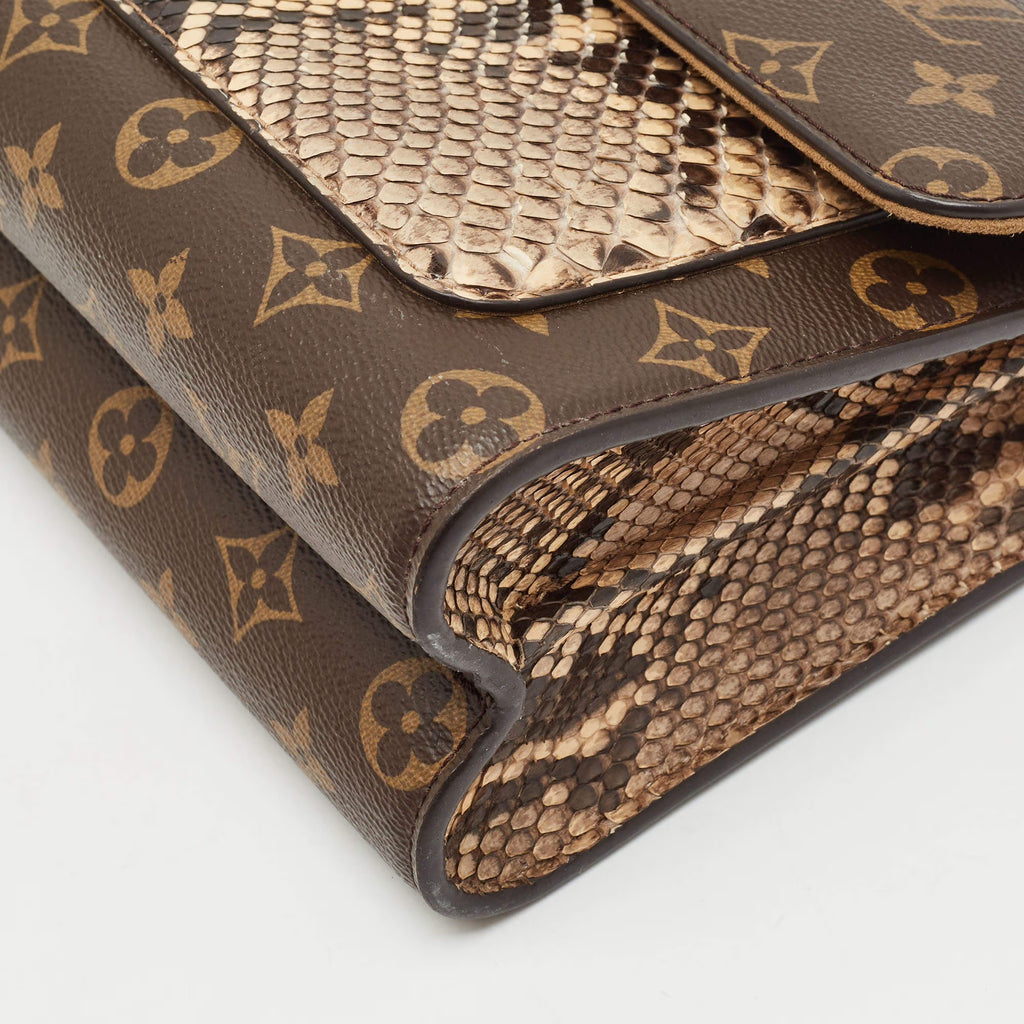 Louis Vuitton Victoire Brown Python and Monogram Canvas Shoulder Bag