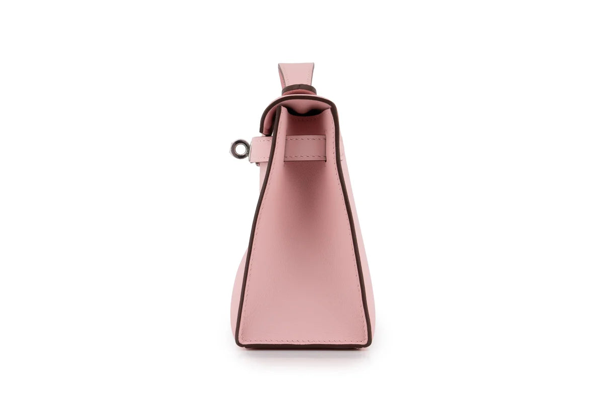 Hermès Kelly Pochette Swift Rose Sakura PHW