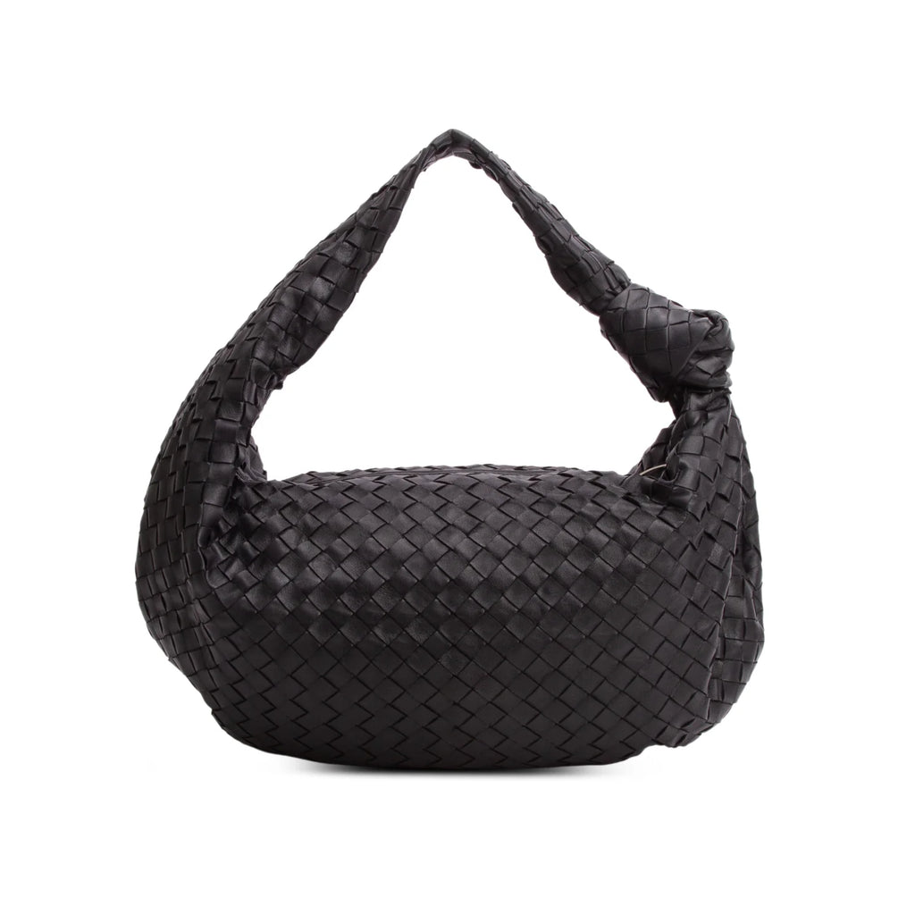 Bottega Veneta Black Intrecciato Leather Large Jodie Bag