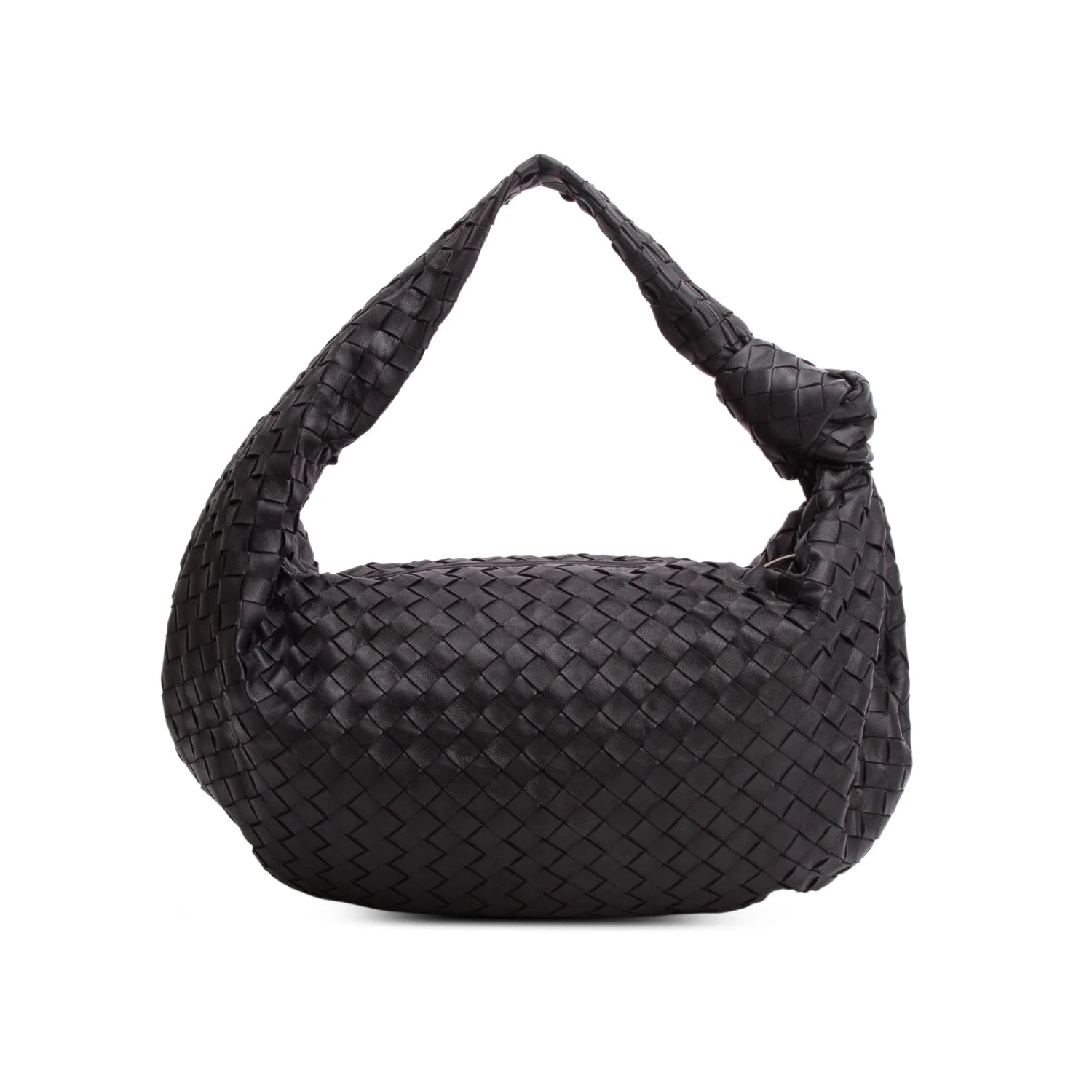 Bottega Veneta Black Intrecciato Leather Large Jodie Bag