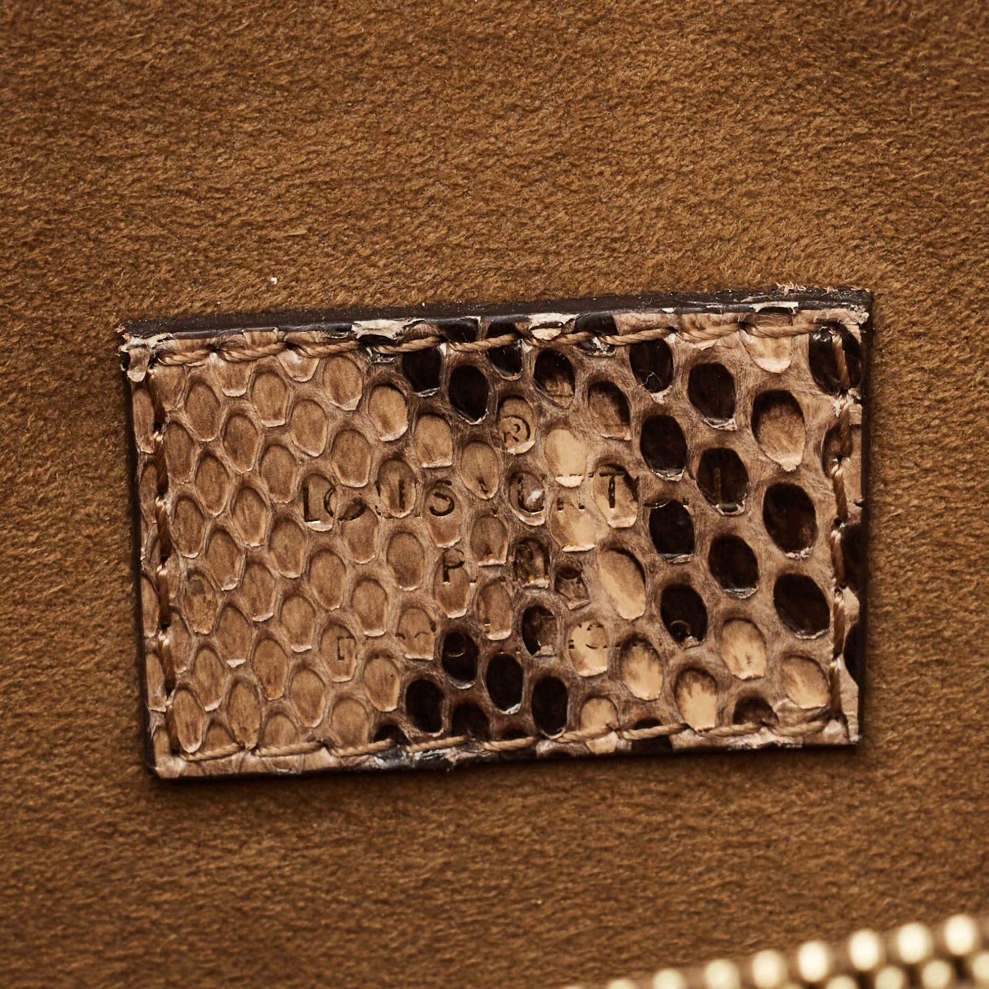 Louis Vuitton Victoire Brown Python and Monogram Canvas Shoulder Bag