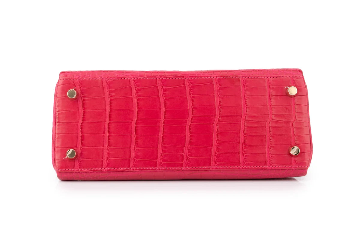 Hermès Kelly 25 Retourne Alligator Mississippiensis Matte Framboise GHW