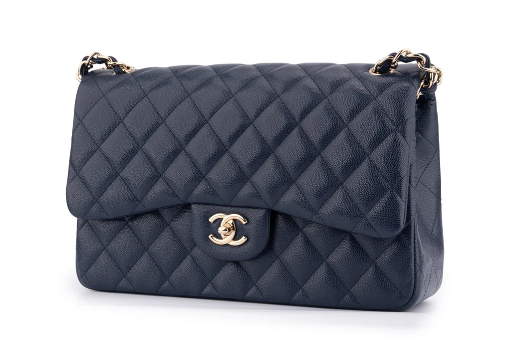 Chanel Jumbo Flap Bag Caviar Navy Blue GHW