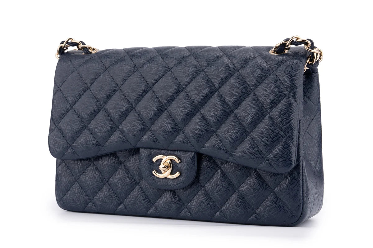 Chanel Jumbo Flap Bag Caviar Navy Blue GHW