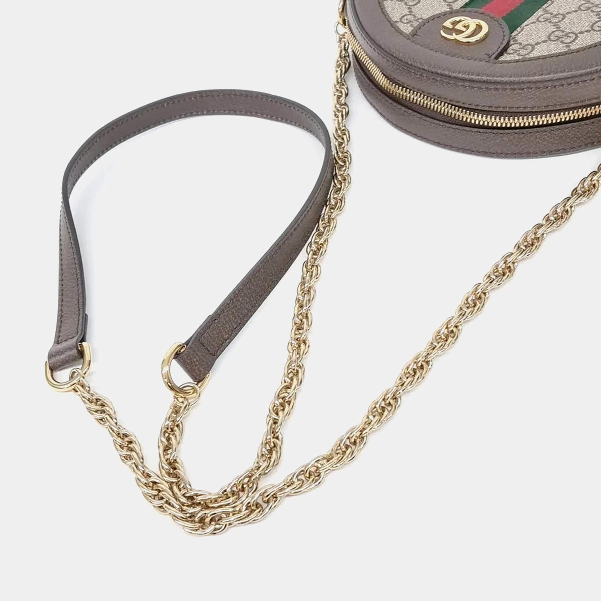 Gucci Multicolor PVC Ophidia Mini GG Round Shoulder Bag